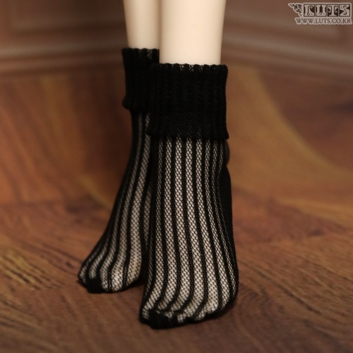 娃娃衣服 SDF Roll-up ankle socks black