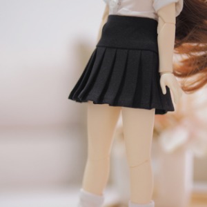 娃娃衣服 USD J30 Basic Pleated Skirt Black