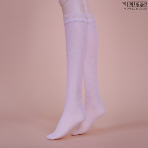 娃娃衣服 KDF see through band half stockings white