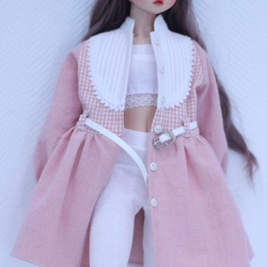 娃娃假发 pre-order MSD Shirt collar dress &amp; open jacket [pink]