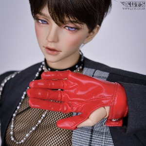 娃娃衣服 SSDF three-striped gloves red
