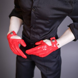 娃娃衣服 GSDF78 three-striped gloves Red