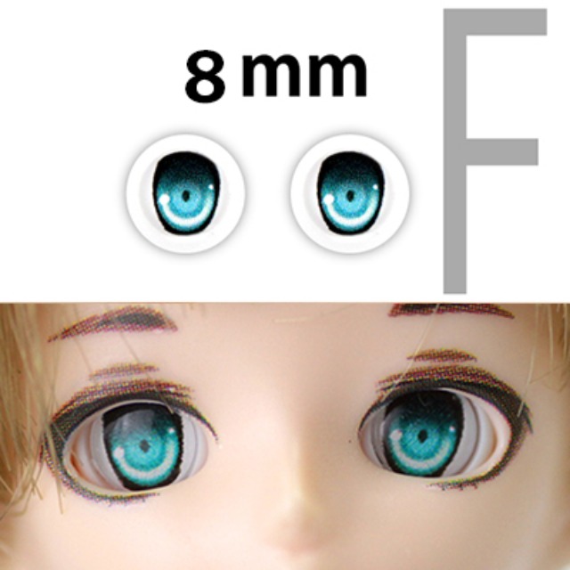 娃娃眼珠 Parabox 8mm Animation F Type Eyes - Sky Blue