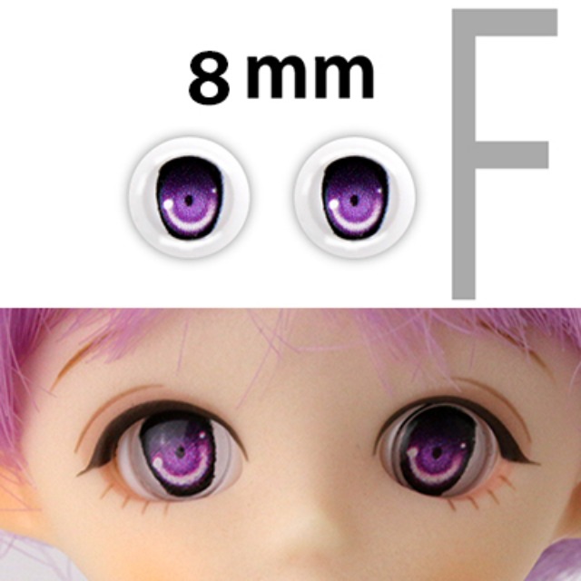 娃娃眼珠 Parabox 8mm Animation F Type Eyes - Purple