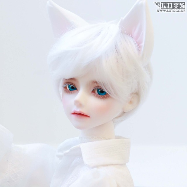 娃娃 Senior Delf Kitty Ears and Tail set (White)
