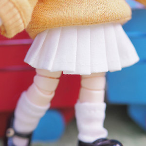 娃娃衣服 Obitsu 11 Basic Pleated Skirt White