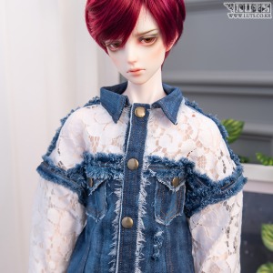 娃娃衣服 SDF65 lace denim jacket