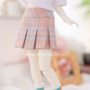 娃娃衣服 Pre-order USD J30 Teen Check Skirt Pink