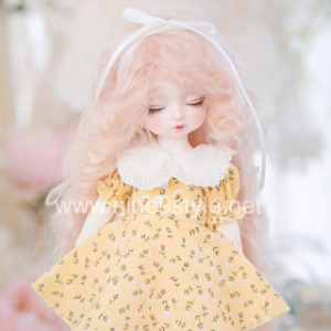 娃娃衣服 Pre-order USD J30 Big Collar Flower Dress Yellow