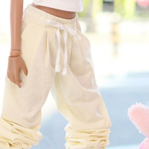 娃娃衣服 Pre-order SD13 GIRL &amp; Smart Doll band jogger pants Cream