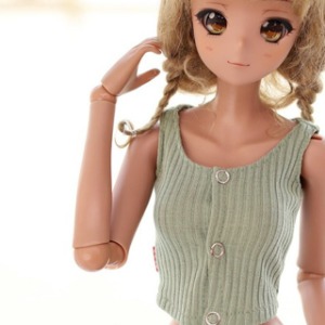 娃娃衣服 Pre-order SD13 GIRL &amp; Smart Doll Button Sleeveless Khaki