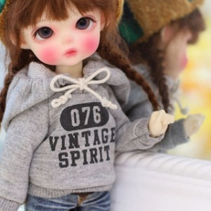 娃娃衣服 Pre-order Little Vintage Spirit Hooded T Gray
