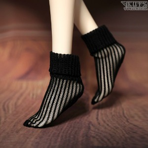 娃娃衣服 KDF Roll-Up Ankle Socks Black