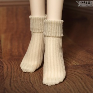 娃娃衣服 SDF Roll-up ankle socks beige