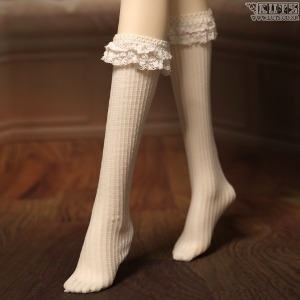 娃娃衣服 SDF frill half Stockings White