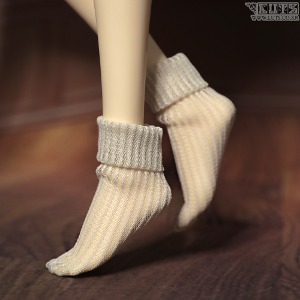 娃娃衣服 KDF Roll-Up Ankle Socks  beige