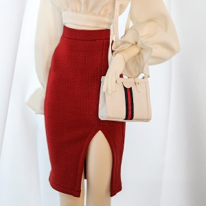 娃娃衣服 Pre-order Unis Knit Skirt Deep Red