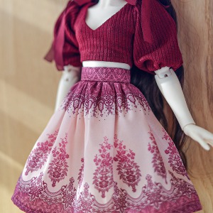 娃娃衣服 Pre-order Mini Blair Skirt Ruby Lace